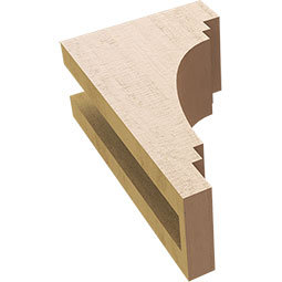Ekena Millwork - CORUR035X06X10PECRCPR - Timberthane Faux Wood Corbel, Pescadero Style, 3 1/2"W x 6"D x 10"H, Primed Tan