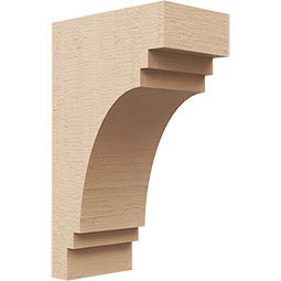 Ekena Millwork - CORUR035X06X10PECRCPR - Timberthane Faux Wood Corbel, Pescadero Style, 3 1/2"W x 6"D x 10"H, Primed Tan