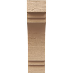 Ekena Millwork - CORUR035X06X14PECRCPR - Timberthane Faux Wood Corbel, Pescadero Style, 3 1/2"W x 6"D x 14"H, Primed Tan