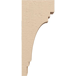 Ekena Millwork - CORUR035X06X14PECRCPR - Timberthane Faux Wood Corbel, Pescadero Style, 3 1/2"W x 6"D x 14"H, Primed Tan