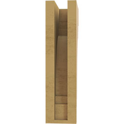 Ekena Millwork - CORUR035X06X14PECRCPR - Timberthane Faux Wood Corbel, Pescadero Style, 3 1/2"W x 6"D x 14"H, Primed Tan