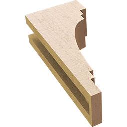 Ekena Millwork - CORUR035X06X14PECRCPR - Timberthane Faux Wood Corbel, Pescadero Style, 3 1/2"W x 6"D x 14"H, Primed Tan