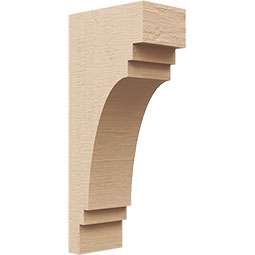 Ekena Millwork - CORUR035X06X14PECRCPR - Timberthane Faux Wood Corbel, Pescadero Style, 3 1/2"W x 6"D x 14"H, Primed Tan