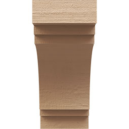 Ekena Millwork - CORUR035X08X08PECRCPR - Timberthane Faux Wood Corbel, Pescadero Style, 3 1/2"W x 8"D x 8"H, Primed Tan