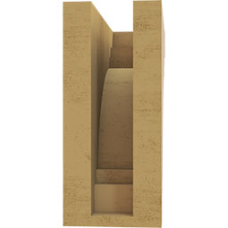 Ekena Millwork - CORUR035X08X08PECRCPR - Timberthane Faux Wood Corbel, Pescadero Style, 3 1/2"W x 8"D x 8"H, Primed Tan