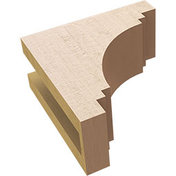 Ekena Millwork - CORUR035X08X08PECRCPR - Timberthane Faux Wood Corbel, Pescadero Style, 3 1/2"W x 8"D x 8"H, Primed Tan
