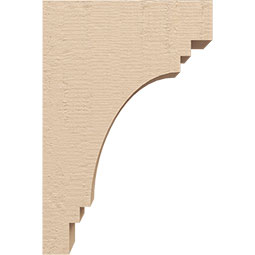 Ekena Millwork - CORUR035X08X12PECRCPR - Timberthane Faux Wood Corbel, Pescadero Style, 3 1/2"W x 8"D x 12"H, Primed Tan
