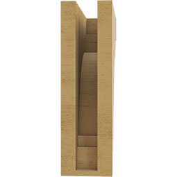 Ekena Millwork - CORUR035X08X12PECRCPR - Timberthane Faux Wood Corbel, Pescadero Style, 3 1/2"W x 8"D x 12"H, Primed Tan