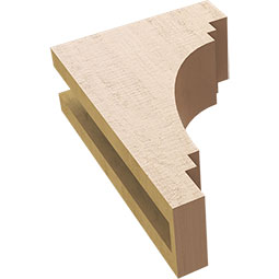 Ekena Millwork - CORUR035X08X12PECRCPR - Timberthane Faux Wood Corbel, Pescadero Style, 3 1/2"W x 8"D x 12"H, Primed Tan