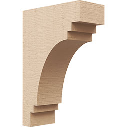 Ekena Millwork - CORUR035X08X12PECRCPR - Timberthane Faux Wood Corbel, Pescadero Style, 3 1/2"W x 8"D x 12"H, Primed Tan