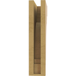 Ekena Millwork - CORUR035X08X16PECRCPR - Timberthane Faux Wood Corbel, Pescadero Style, 3 1/2"W x 8"D x 16"H, Primed Tan