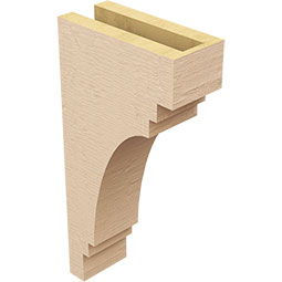 Ekena Millwork - CORUR035X08X16PECRCPR - Timberthane Faux Wood Corbel, Pescadero Style, 3 1/2"W x 8"D x 16"H, Primed Tan
