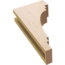 Ekena Millwork - CORUR035X08X16PECRCPR - Timberthane Faux Wood Corbel, Pescadero Style, 3 1/2"W x 8"D x 16"H, Primed Tan