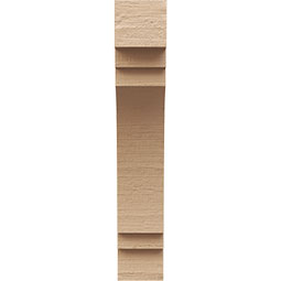 Ekena Millwork - CORUR035X08X20PECRCPR - Timberthane Faux Wood Corbel, Pescadero Style, 3 1/2"W x 8"D x 20"H, Primed Tan
