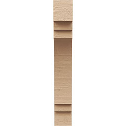 Ekena Millwork - CORUR035X08X24PECRCPR - Timberthane Faux Wood Corbel, Pescadero Style, 3 1/2"W x 8"D x 24"H, Primed Tan