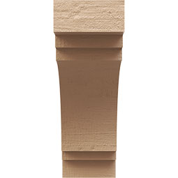 Ekena Millwork - CORUR035X10X10PECRCPR - Timberthane Faux Wood Corbel, Pescadero Style, 3 1/2"W x 10"D x 10"H, Primed Tan