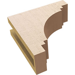Ekena Millwork - CORUR035X10X10PECRCPR - Timberthane Faux Wood Corbel, Pescadero Style, 3 1/2"W x 10"D x 10"H, Primed Tan