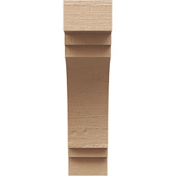 Ekena Millwork - CORUR035X10X14PECRCPR - Timberthane Faux Wood Corbel, Pescadero Style, 3 1/2"W x 10"D x 14"H, Primed Tan