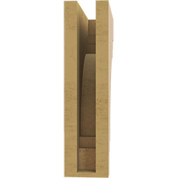 Ekena Millwork - CORUR035X10X14PECRCPR - Timberthane Faux Wood Corbel, Pescadero Style, 3 1/2"W x 10"D x 14"H, Primed Tan