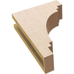 Ekena Millwork - CORUR035X10X14PECRCPR - Timberthane Faux Wood Corbel, Pescadero Style, 3 1/2"W x 10"D x 14"H, Primed Tan