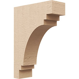 Ekena Millwork - CORUR035X10X14PECRCPR - Timberthane Faux Wood Corbel, Pescadero Style, 3 1/2"W x 10"D x 14"H, Primed Tan