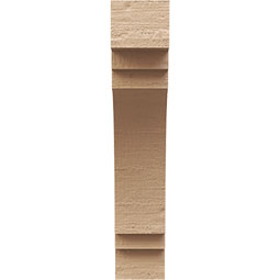 Ekena Millwork - CORUR035X10X18PECRCPR - Timberthane Faux Wood Corbel, Pescadero Style, 3 1/2"W x 10"D x 18"H, Primed Tan