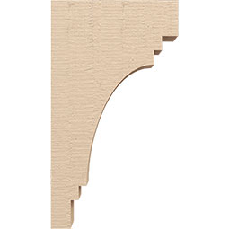 Ekena Millwork - CORUR035X10X18PECRCPR - Timberthane Faux Wood Corbel, Pescadero Style, 3 1/2"W x 10"D x 18"H, Primed Tan