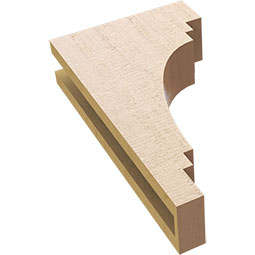 Ekena Millwork - CORUR035X10X18PECRCPR - Timberthane Faux Wood Corbel, Pescadero Style, 3 1/2"W x 10"D x 18"H, Primed Tan