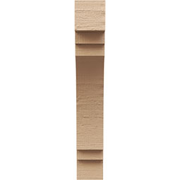 Ekena Millwork - CORUR035X10X22PECRCPR - Timberthane Faux Wood Corbel, Pescadero Style, 3 1/2"W x 10"D x 22"H, Primed Tan
