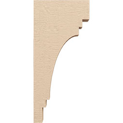 Ekena Millwork - CORUR035X10X22PECRCPR - Timberthane Faux Wood Corbel, Pescadero Style, 3 1/2"W x 10"D x 22"H, Primed Tan