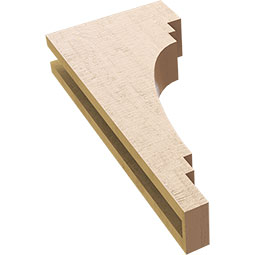 Ekena Millwork - CORUR035X10X22PECRCPR - Timberthane Faux Wood Corbel, Pescadero Style, 3 1/2"W x 10"D x 22"H, Primed Tan