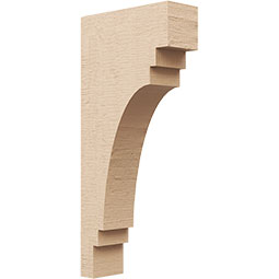 Ekena Millwork - CORUR035X10X22PECRCPR - Timberthane Faux Wood Corbel, Pescadero Style, 3 1/2"W x 10"D x 22"H, Primed Tan