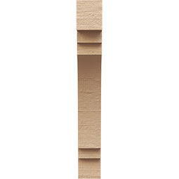 Ekena Millwork - CORUR035X10X26PECRCPR - Timberthane Faux Wood Corbel, Pescadero Style, 3 1/2"W x 10"D x 26"H, Primed Tan