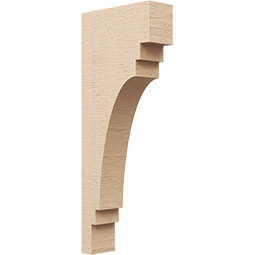 Ekena Millwork - CORUR035X10X26PECRCPR - Timberthane Faux Wood Corbel, Pescadero Style, 3 1/2"W x 10"D x 26"H, Primed Tan