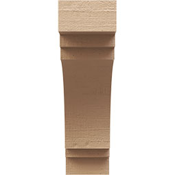 Ekena Millwork - CORUR035X12X12PECRCPR - Timberthane Faux Wood Corbel, Pescadero Style, 3 1/2"W x 12"D x 12"H, Primed Tan