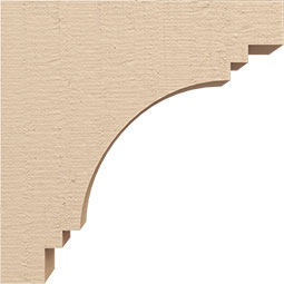 Ekena Millwork - CORUR035X12X12PECRCPR - Timberthane Faux Wood Corbel, Pescadero Style, 3 1/2"W x 12"D x 12"H, Primed Tan