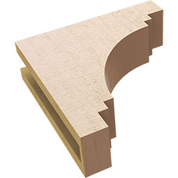Ekena Millwork - CORUR035X12X12PECRCPR - Timberthane Faux Wood Corbel, Pescadero Style, 3 1/2"W x 12"D x 12"H, Primed Tan