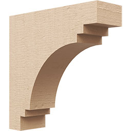 Ekena Millwork - CORUR035X12X12PECRCPR - Timberthane Faux Wood Corbel, Pescadero Style, 3 1/2"W x 12"D x 12"H, Primed Tan