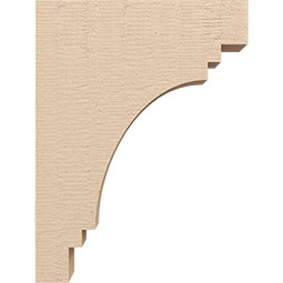 Ekena Millwork - CORUR035X12X16PECRCPR - Timberthane Faux Wood Corbel, Pescadero Style, 3 1/2"W x 12"D x 16"H, Primed Tan