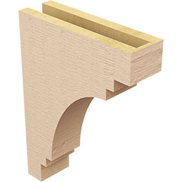 Ekena Millwork - CORUR035X12X16PECRCPR - Timberthane Faux Wood Corbel, Pescadero Style, 3 1/2"W x 12"D x 16"H, Primed Tan