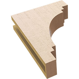 Ekena Millwork - CORUR035X12X16PECRCPR - Timberthane Faux Wood Corbel, Pescadero Style, 3 1/2"W x 12"D x 16"H, Primed Tan