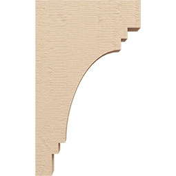 Ekena Millwork - CORUR035X12X20PECRCPR - Timberthane Faux Wood Corbel, Pescadero Style, 3 1/2"W x 12"D x 20"H, Primed Tan