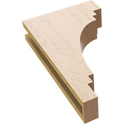 Ekena Millwork - CORUR035X12X20PECRCPR - Timberthane Faux Wood Corbel, Pescadero Style, 3 1/2"W x 12"D x 20"H, Primed Tan