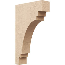 Ekena Millwork - CORUR035X12X20PECRCPR - Timberthane Faux Wood Corbel, Pescadero Style, 3 1/2"W x 12"D x 20"H, Primed Tan