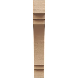 Ekena Millwork - CORUR035X12X24PECRCPR - Timberthane Faux Wood Corbel, Pescadero Style, 3 1/2"W x 12"D x 24"H, Primed Tan