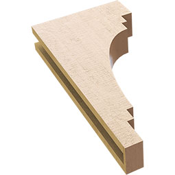 Ekena Millwork - CORUR035X12X24PECRCPR - Timberthane Faux Wood Corbel, Pescadero Style, 3 1/2"W x 12"D x 24"H, Primed Tan