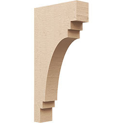 Ekena Millwork - CORUR035X12X24PECRCPR - Timberthane Faux Wood Corbel, Pescadero Style, 3 1/2"W x 12"D x 24"H, Primed Tan