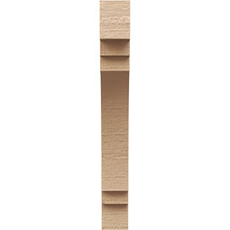 Ekena Millwork - CORUR035X12X28PECRCPR - Timberthane Faux Wood Corbel, Pescadero Style, 3 1/2"W x 12"D x 28"H, Primed Tan