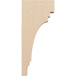 Ekena Millwork - CORUR035X12X28PECRCPR - Timberthane Faux Wood Corbel, Pescadero Style, 3 1/2"W x 12"D x 28"H, Primed Tan
