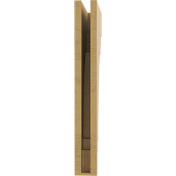 Ekena Millwork - CORUR035X12X28PECRCPR - Timberthane Faux Wood Corbel, Pescadero Style, 3 1/2"W x 12"D x 28"H, Primed Tan